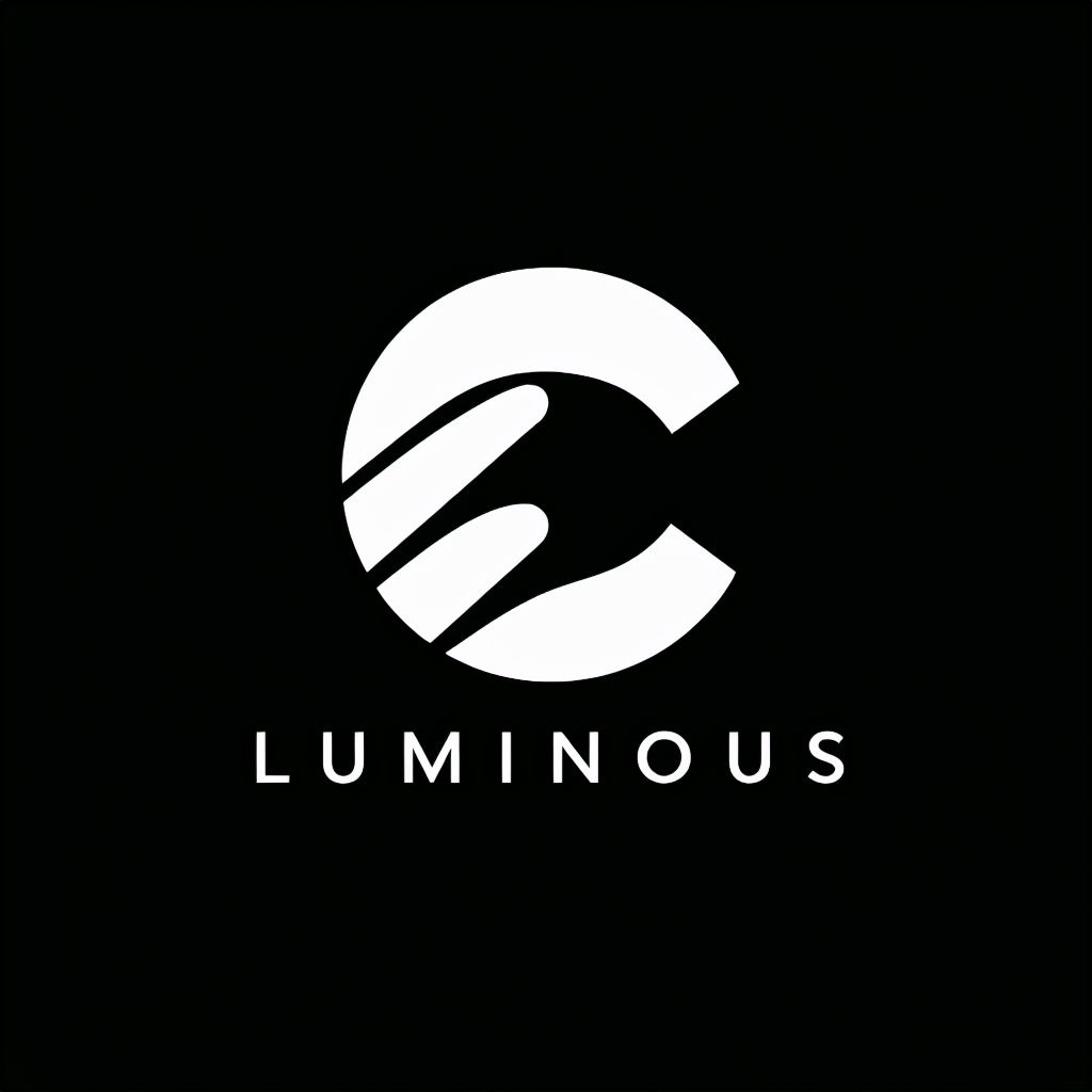 Minimalist Luminous Logo with Elegant White C Symbol