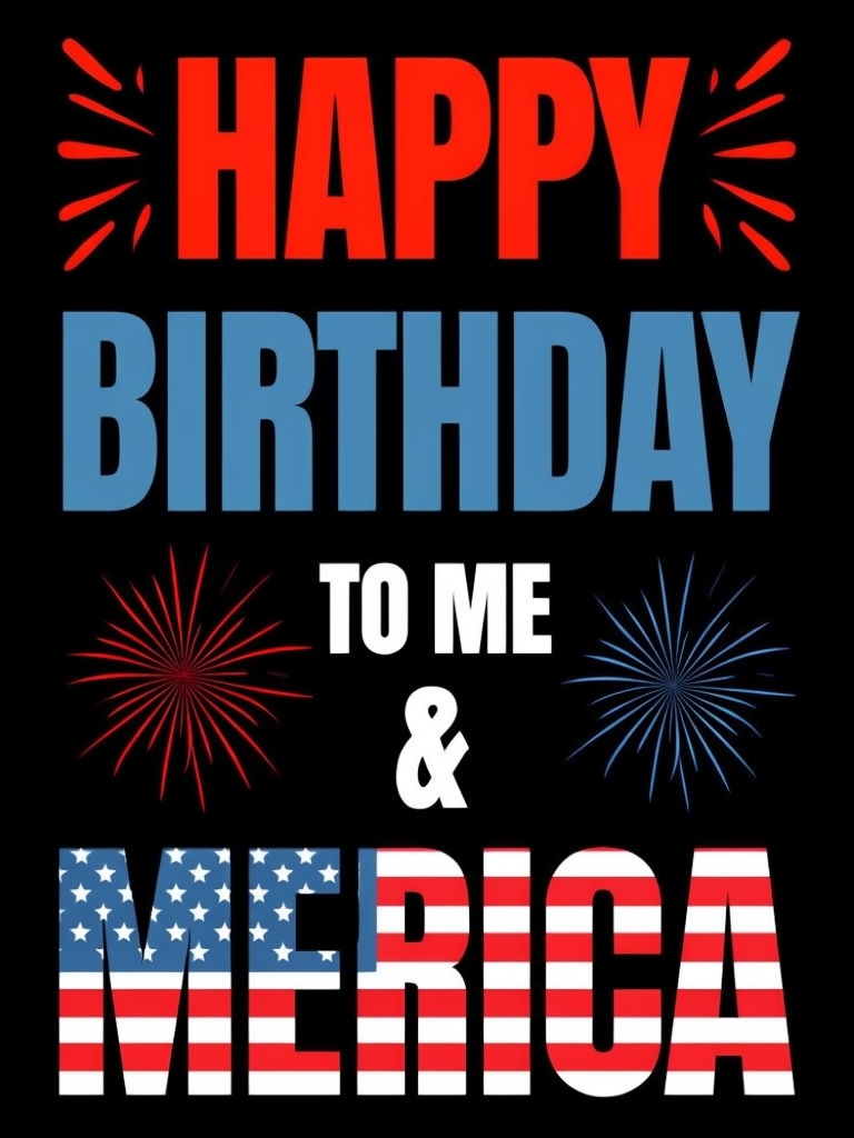 Patriotic Happy Birthday to Me & Merica T-shirt Design