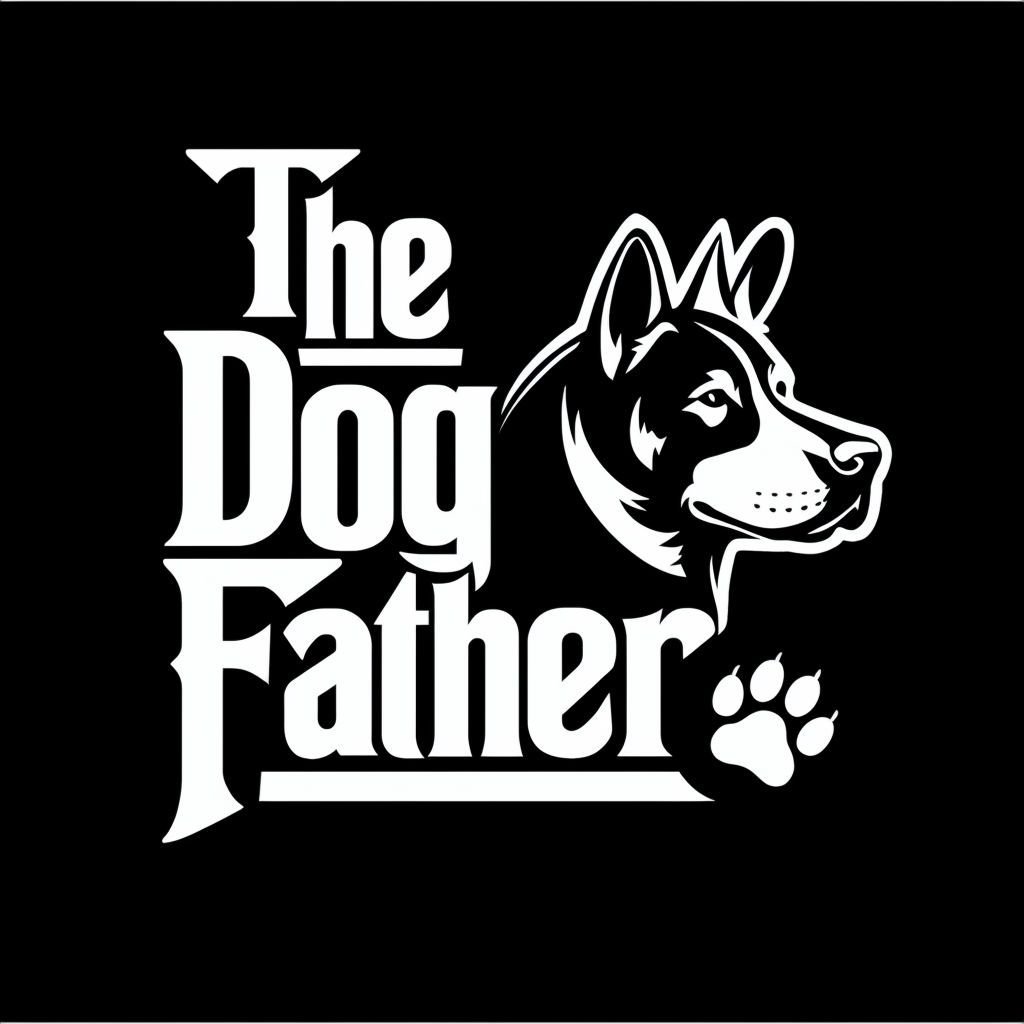 The Dog Father Playful Logo Design T-Shirt