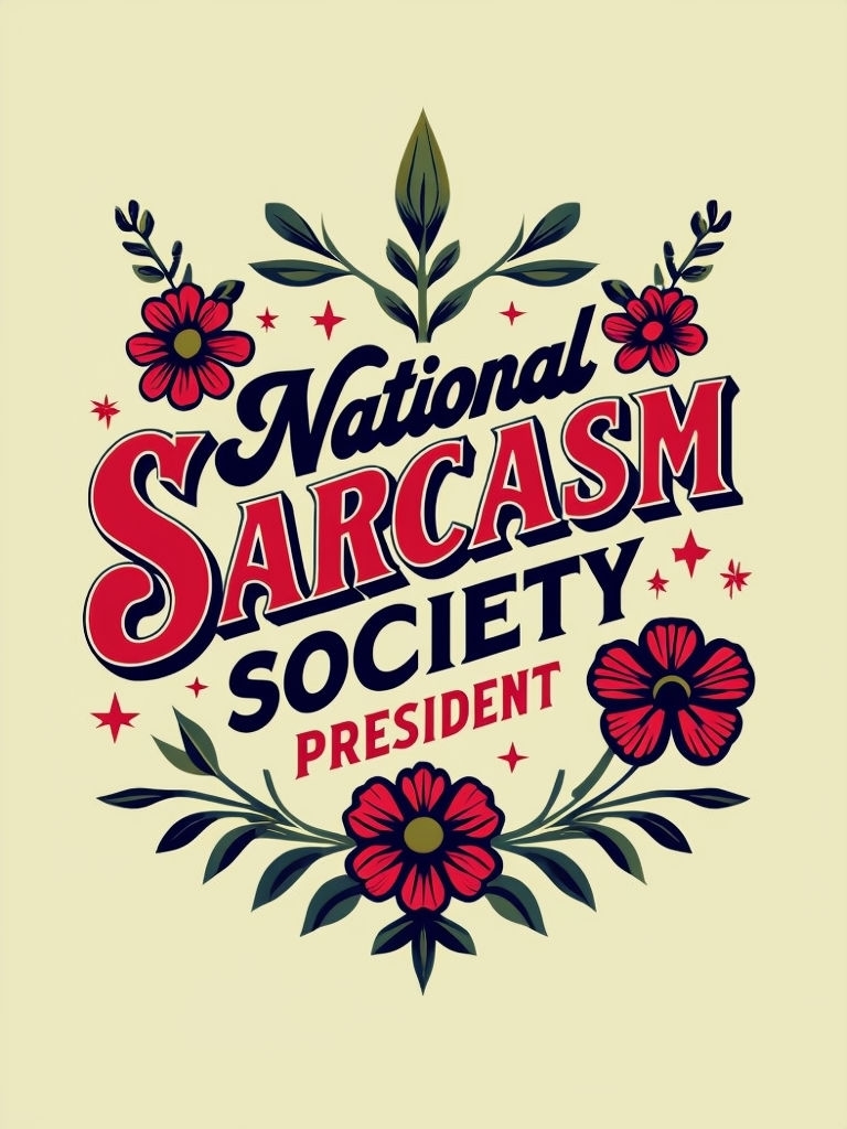 National Sarcasm Society President Vintage Graphic T-Shirt