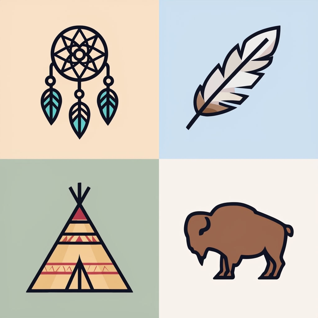 Minimalist Native American Symbols Seamless Pattern Design