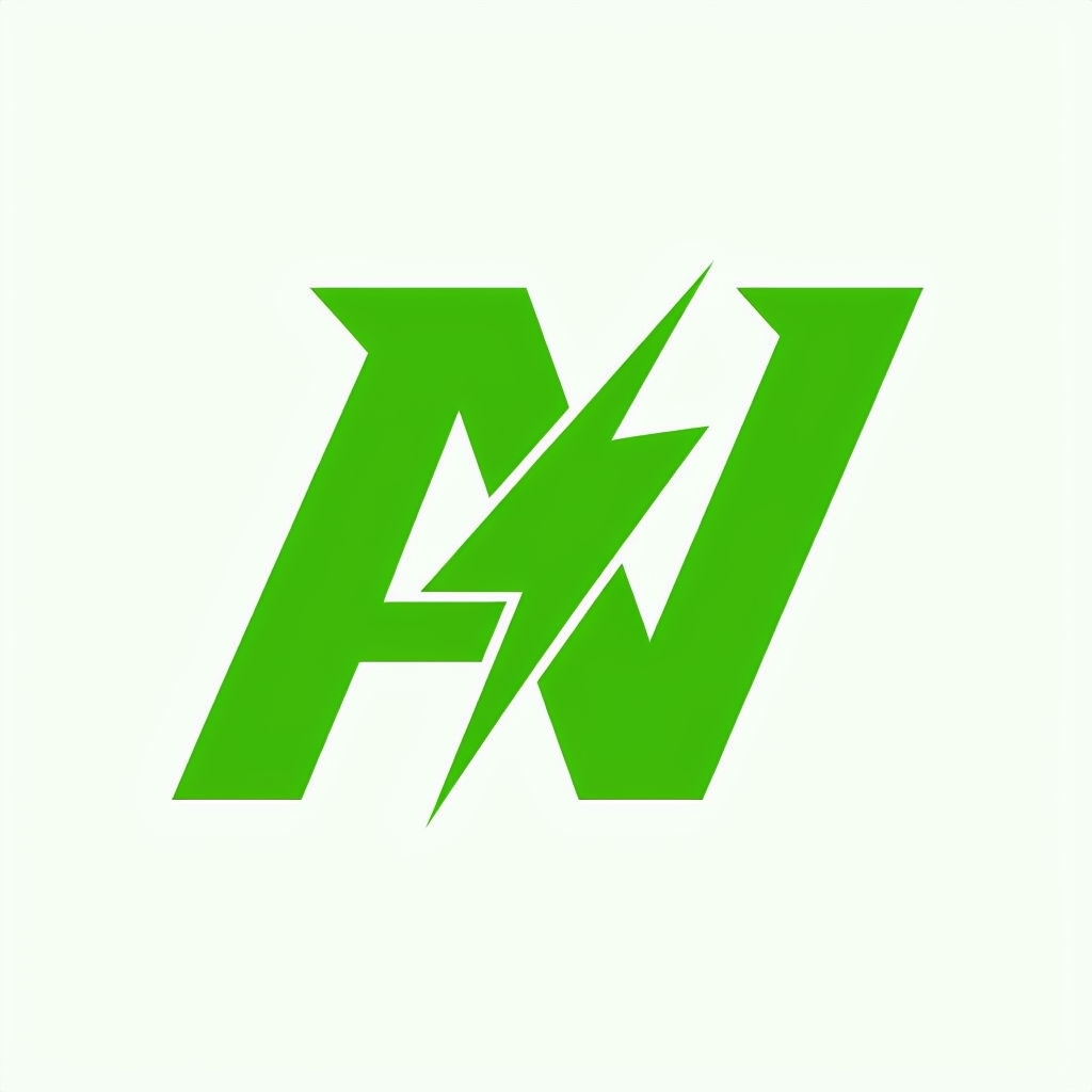 Modern Minimalist AV Logo with Dynamic Lightning Bolt Design