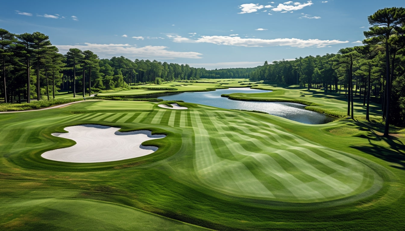 Serene Expansive Golf Course Landscape Photograph for Virtual Backgrounds