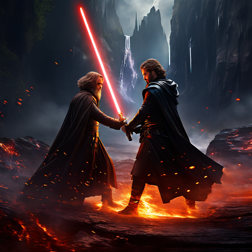 Obi Wan Kenobi And Anakin Skywalker Engage In An Intense Lig By 