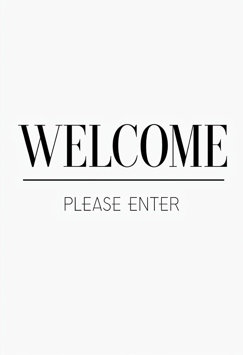 Minimalist High-Contrast Welcome Event Sign Design Sticker