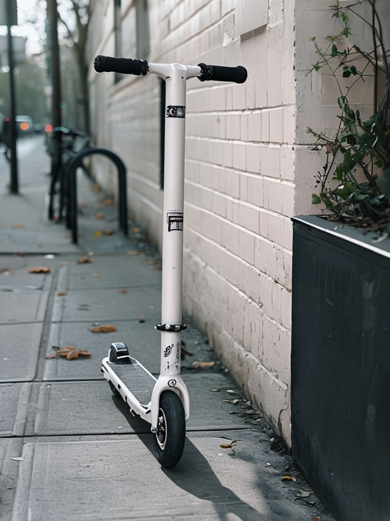 Blank White Kick Scooter Urban Lifestyle Mockup