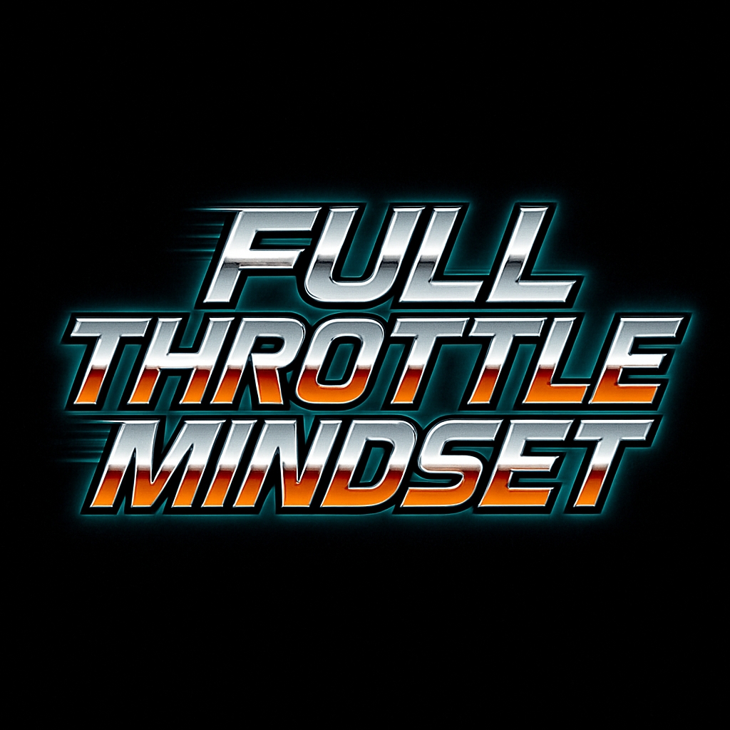 Full Throttle Mindset Metallic Text Art for Hat
