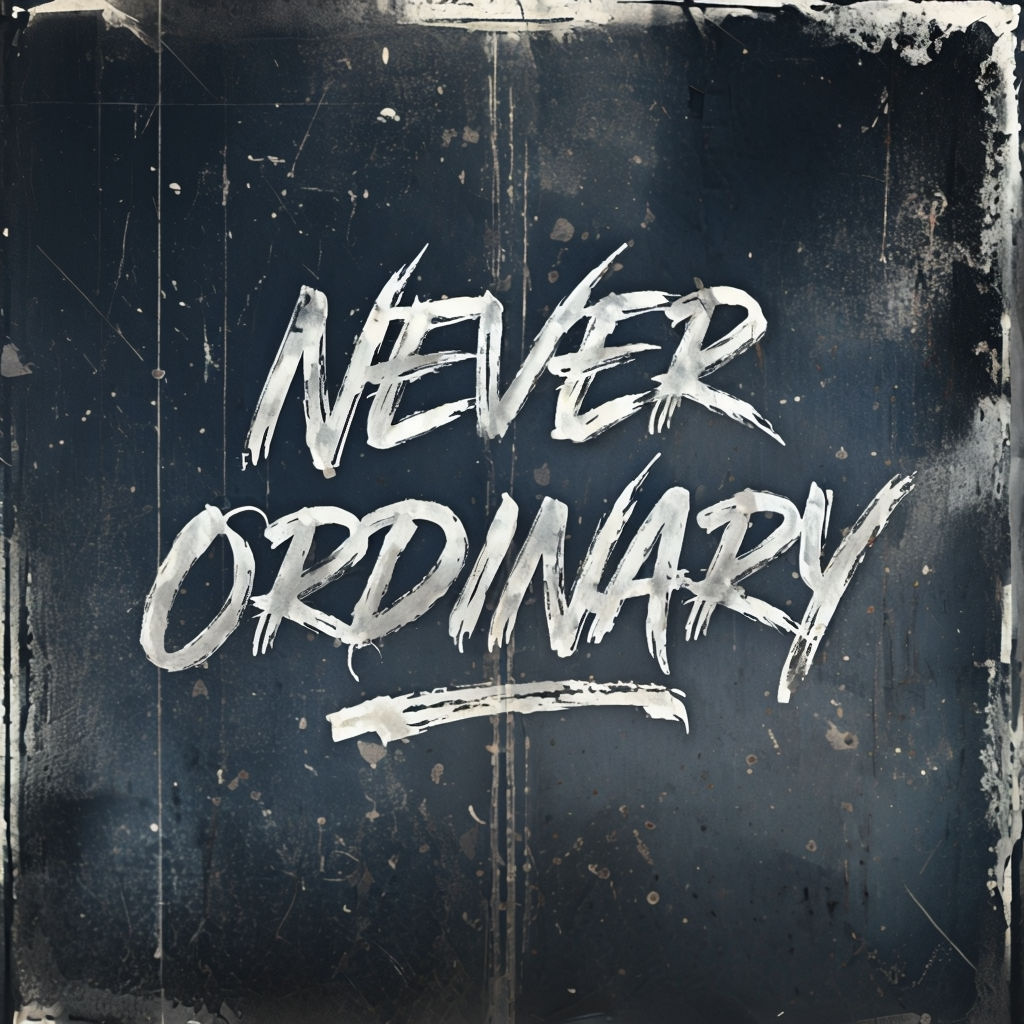 Never Ordinary Motivational Typography for Instagram post