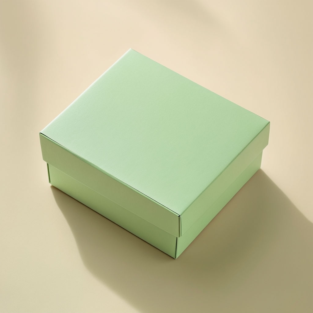 Elegant Light Green Gift Box Product Photograph Mockup