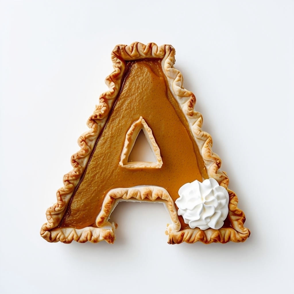 Homemade Pumpkin Pie Monogram Design Featuring Letter 'A' Art