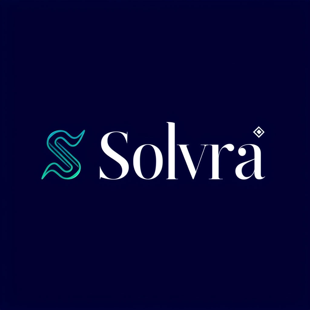 Elegant Modern Solvra Logo Design with Abstract Wave Symbol Logo