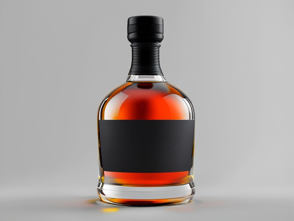 Elegant Glass Cognac Bottle Product Photography Mockup