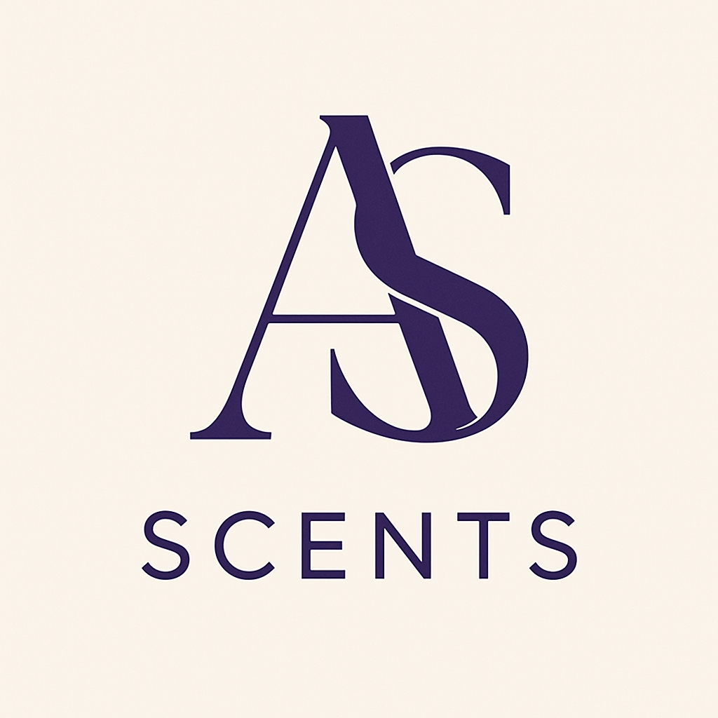 Elegant Modern AS Scents Logo Design on Cream Background