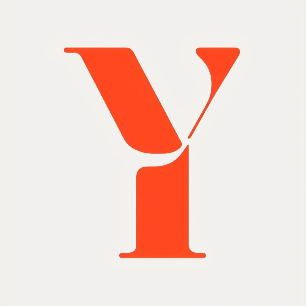 Vibrant Red-Orange Letter Y Minimalist Logo Design