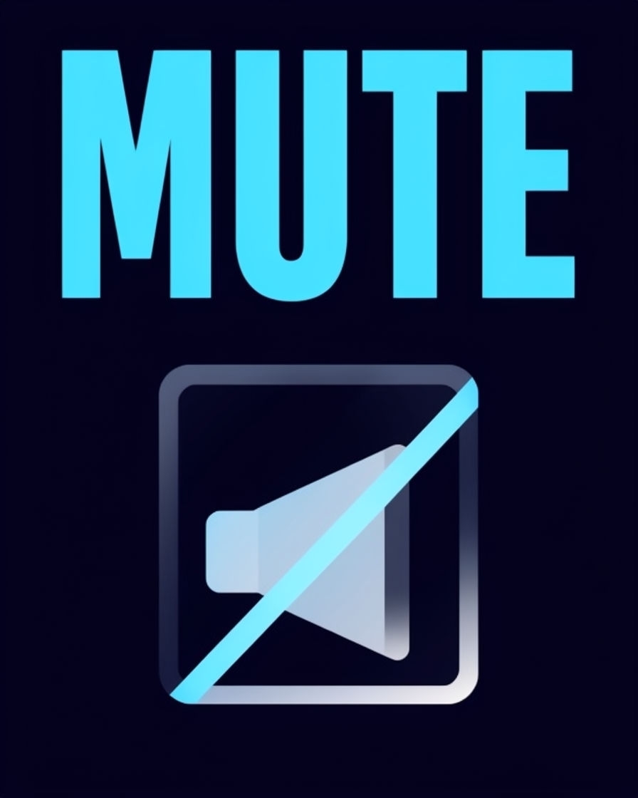Minimalist Mute Symbol with Speaker Icon Event Sign