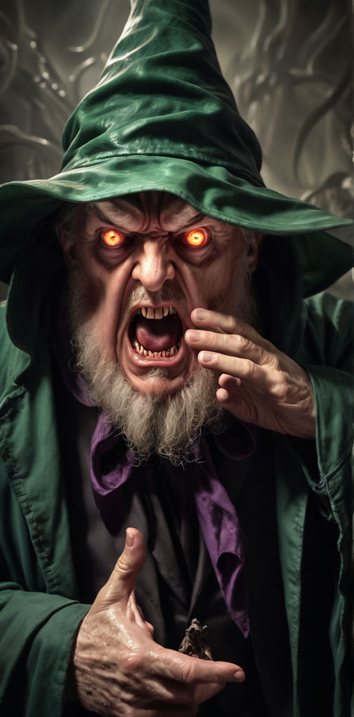 A crazed wizard of cthulhu stares in horror as terror unfold... by ...