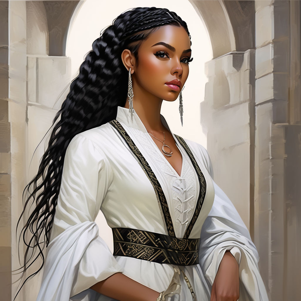 25 year old woman blending features of Amala Ekpunobi by Ashlie