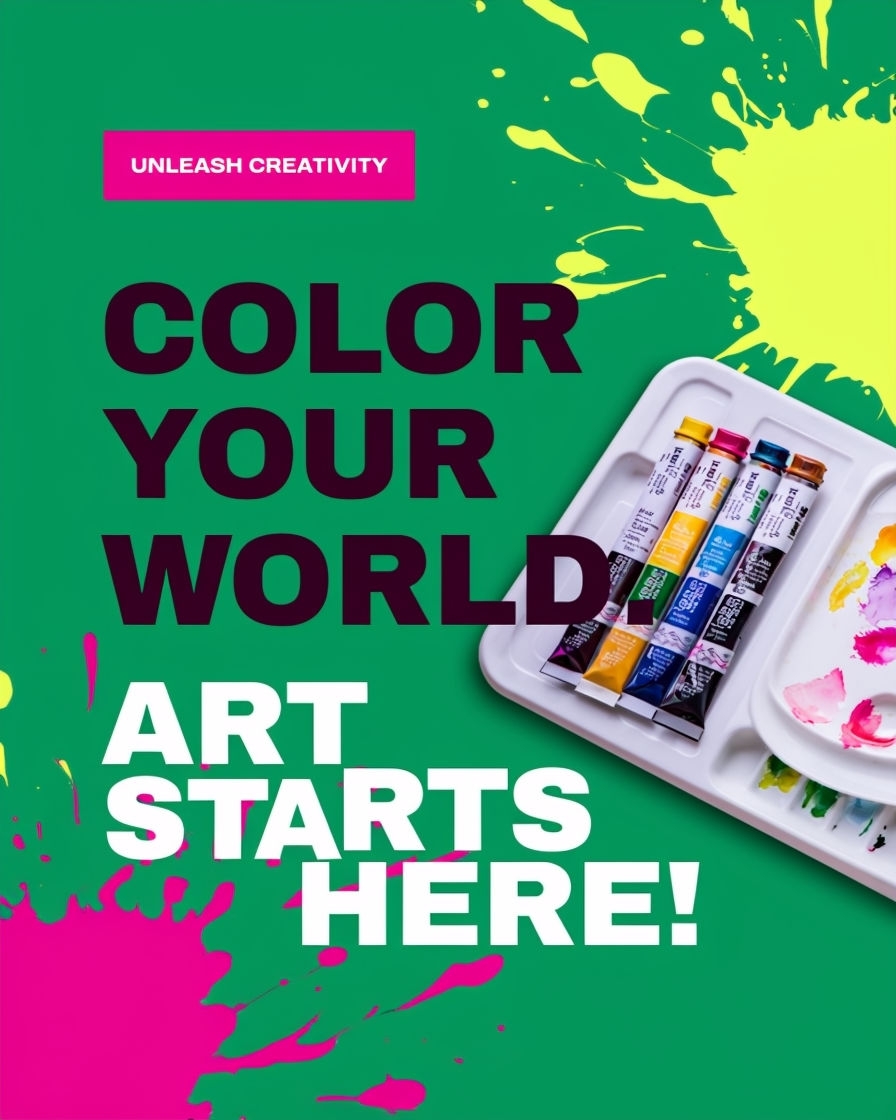 Vibrant Color Your World Art Supplies Advertisement Design Ads