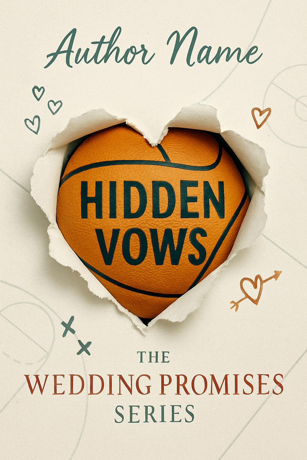 Whimsical Hidden Vows Basketball Themed EBook Cover Design