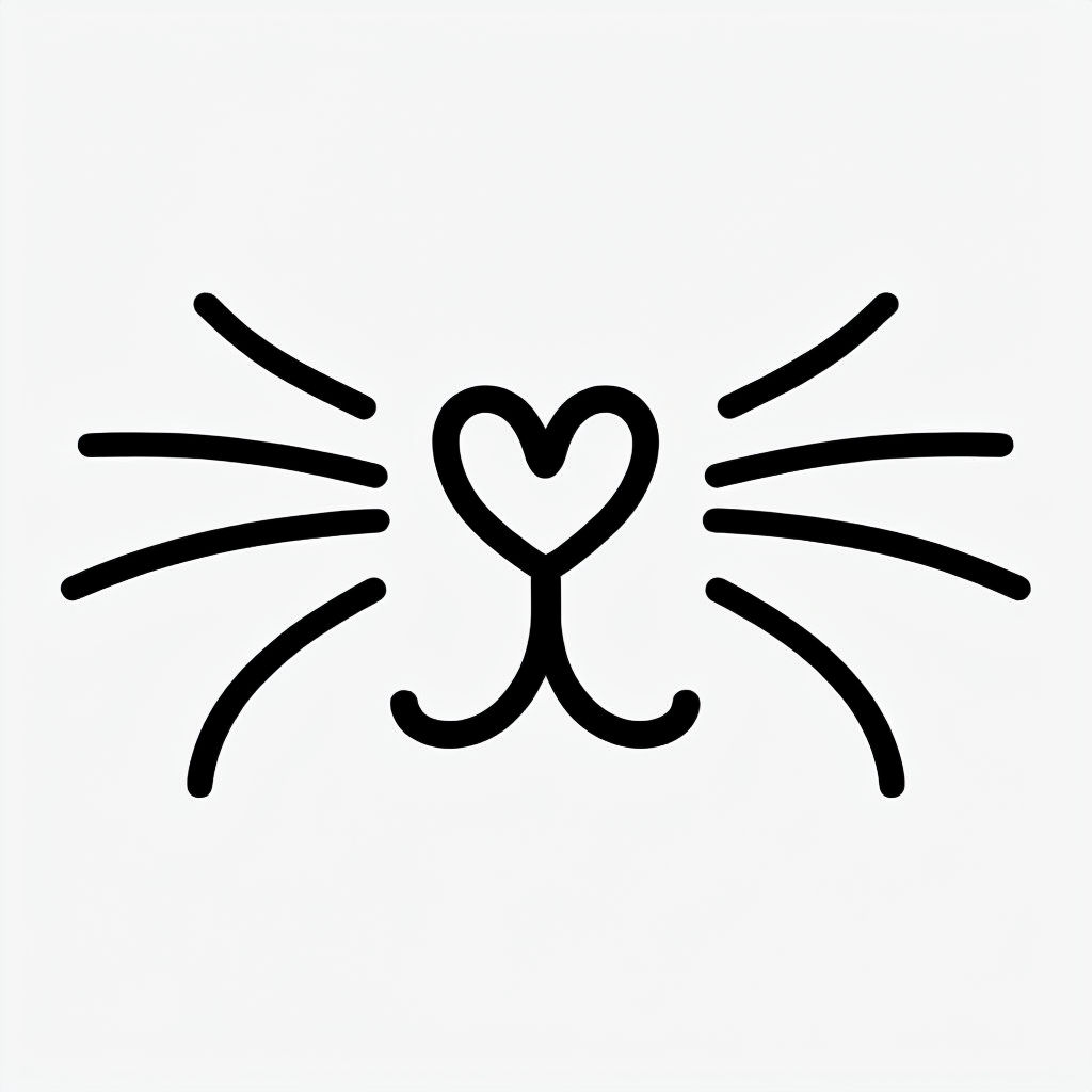 Whimsical Heart Nose Cartoon Animal Face Minimalist T-shirt