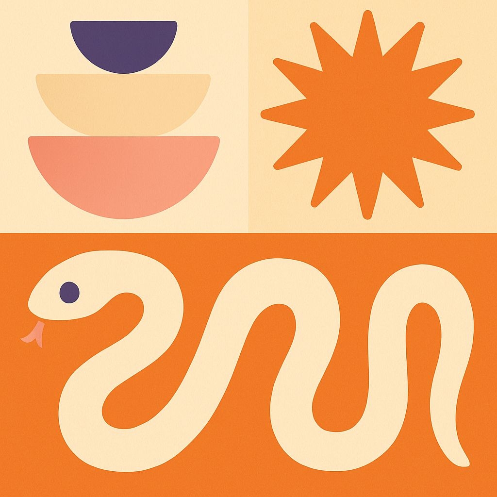 Modern Abstract Geometric Shapes in Warm Hues Seamless Pattern