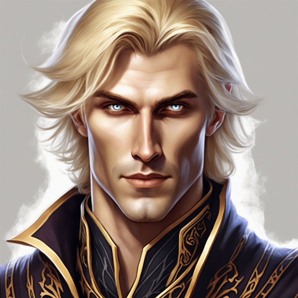 A realistic drawing of a handsome blonde warlock. by Matthew Harding ...