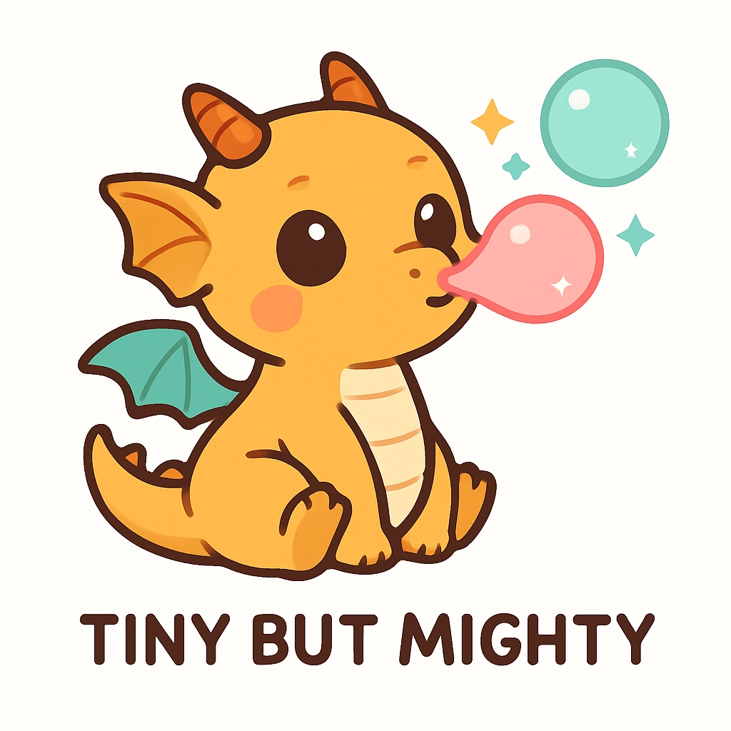 Baby Dragon Blowing Bubbles