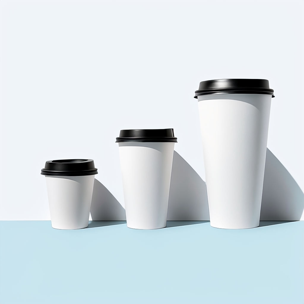 Minimalist Disposable Paper Cups Arrangement Mockup