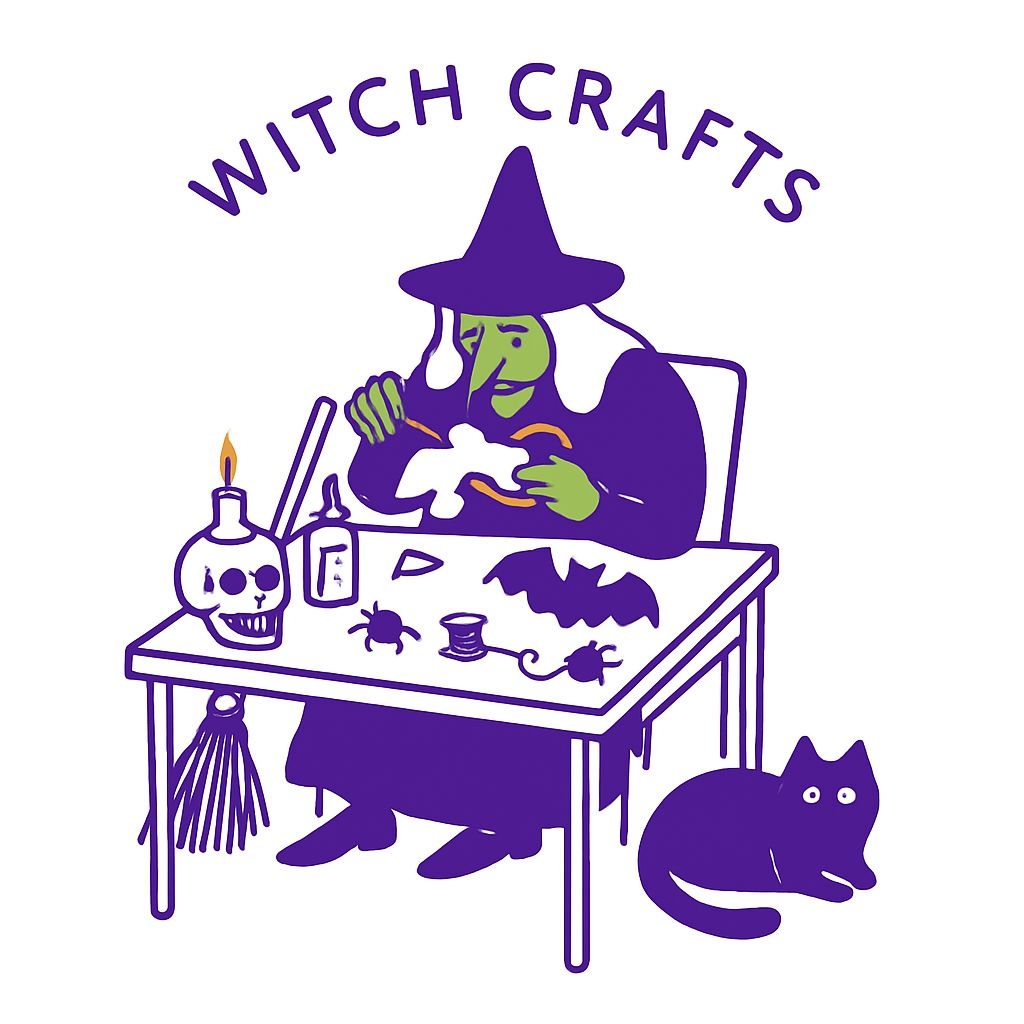 Whimsical Cartoon Witch Crafting with Supplies Sticker