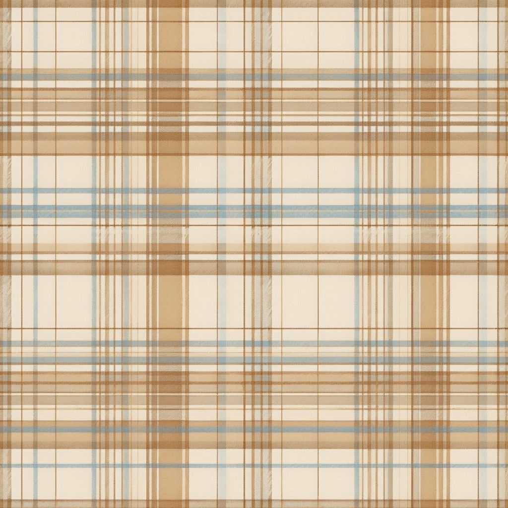 Elegant Beige and Sky Blue Tartan Plaid Seamless Pattern