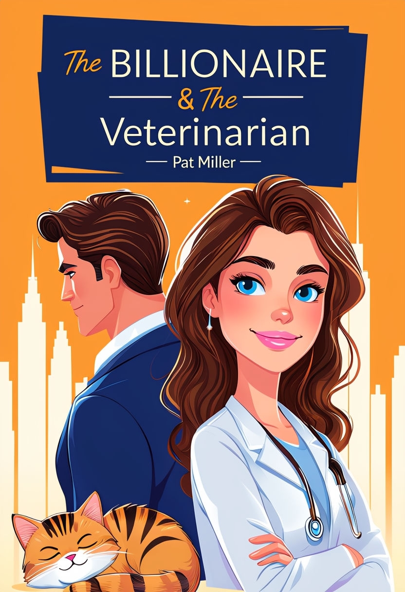 Vibrant Cartoon Book Cover for The Billionaire & The Veterinarian EBook ...