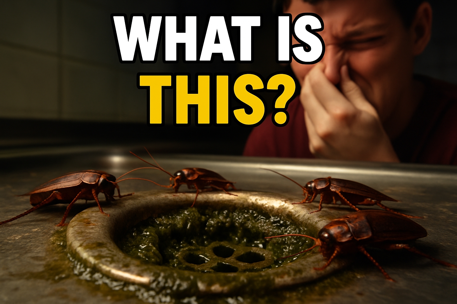 Disturbing Close-Up of Cockroaches in a Kitchen Scene Social Media Post