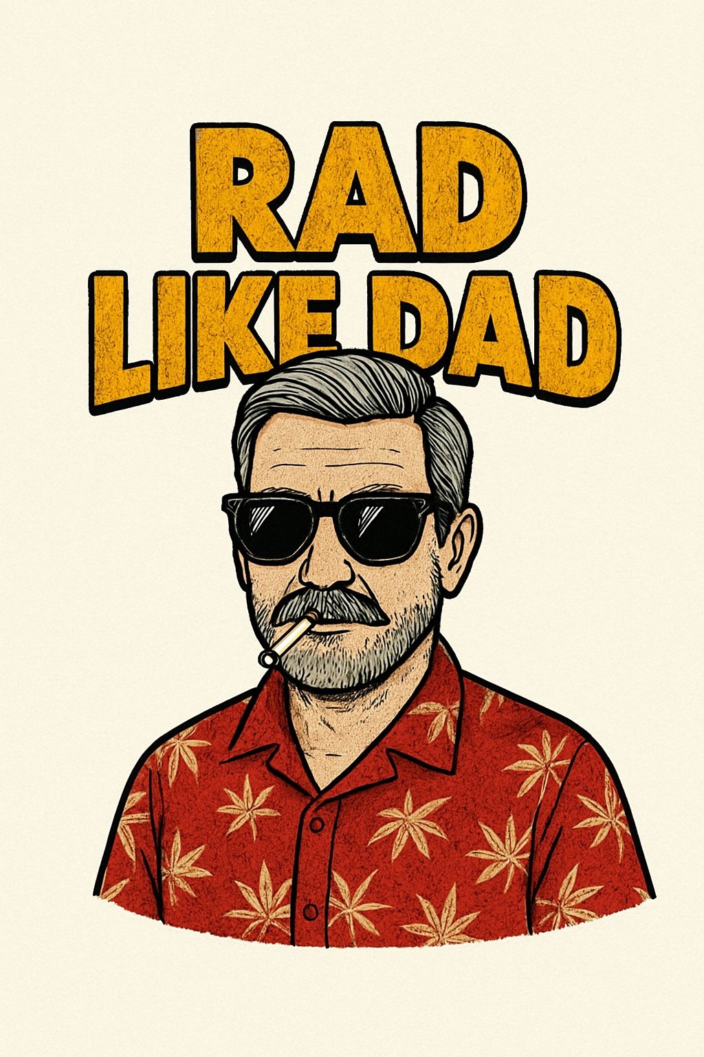 Rad Like Dad Retro Illustration T-Shirt