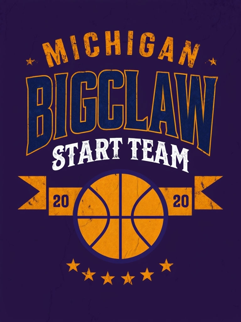 Vintage Michigan BigClaw Sports Team Logo T-Shirt