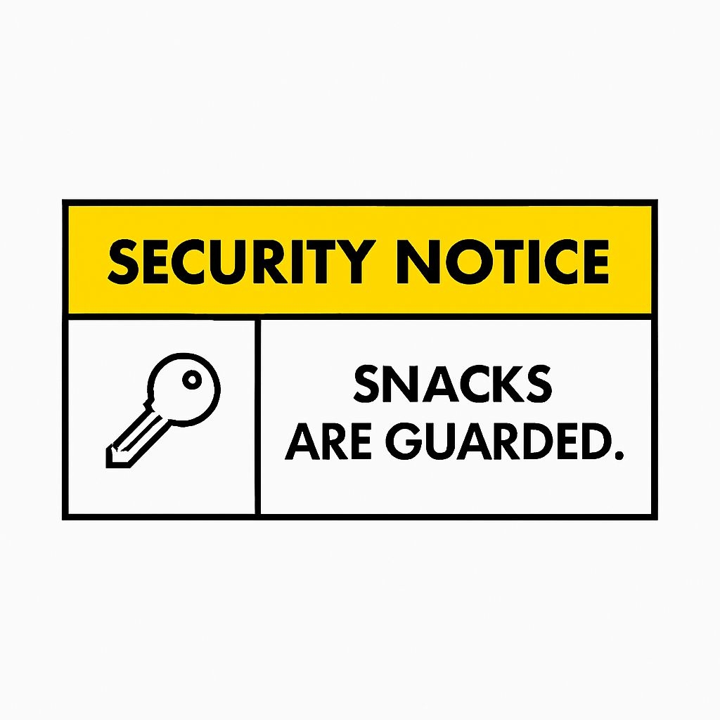 Bright Yellow Security Notice with Key Icon Sticker