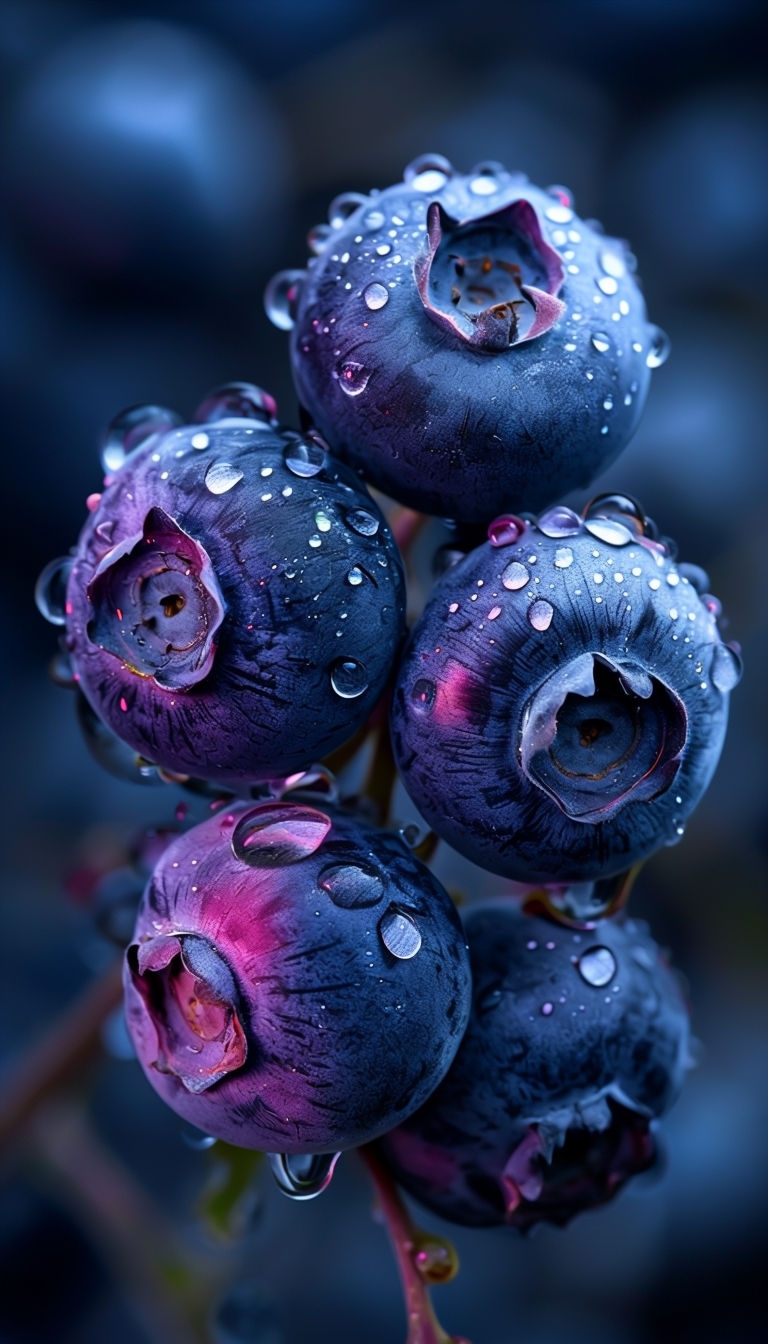 Vibrant Blueberry Cluster with Water Droplets Phone Case Cover