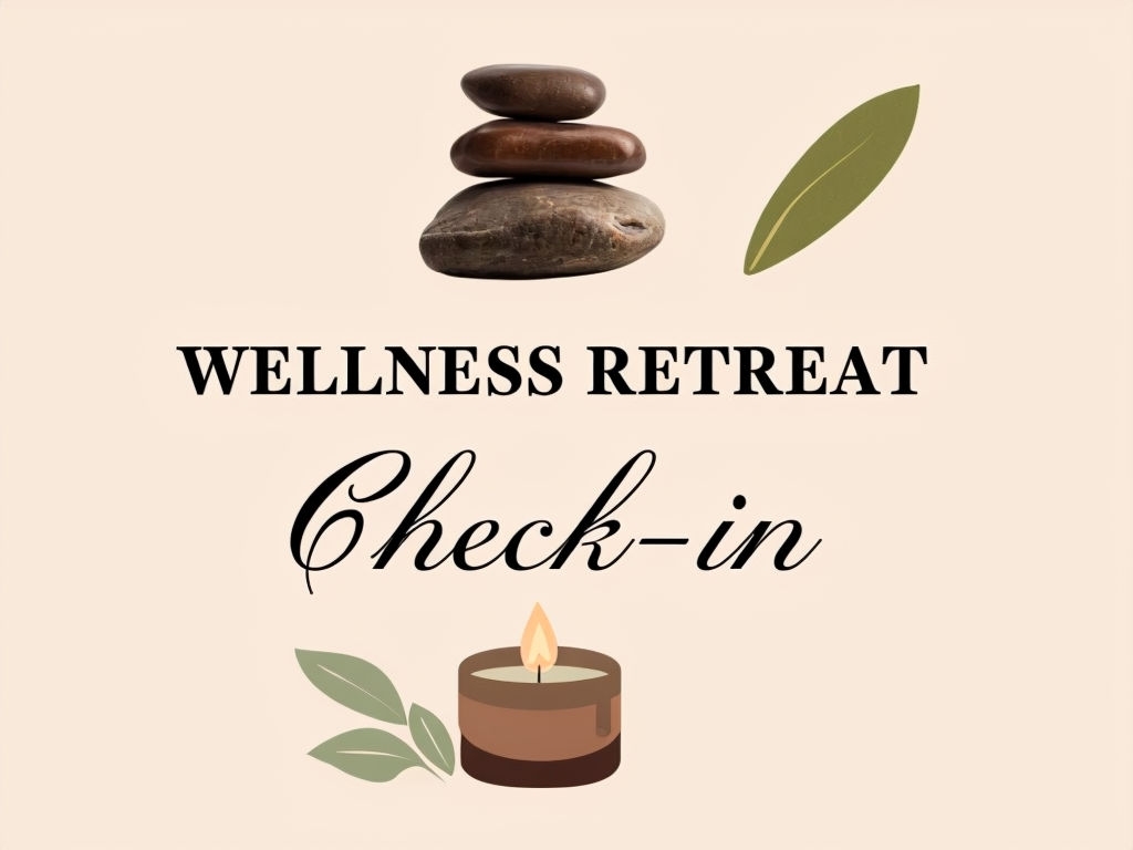 Serene Wellness Retreat Minimalist Graphic Design Event Sign