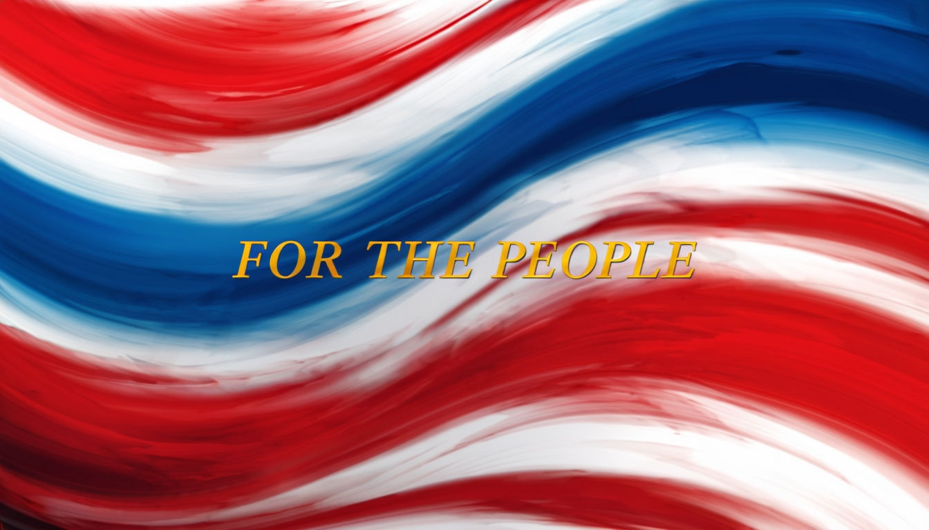 Energetic Abstract American Spirit Background with "For The People" Text Virtual Background