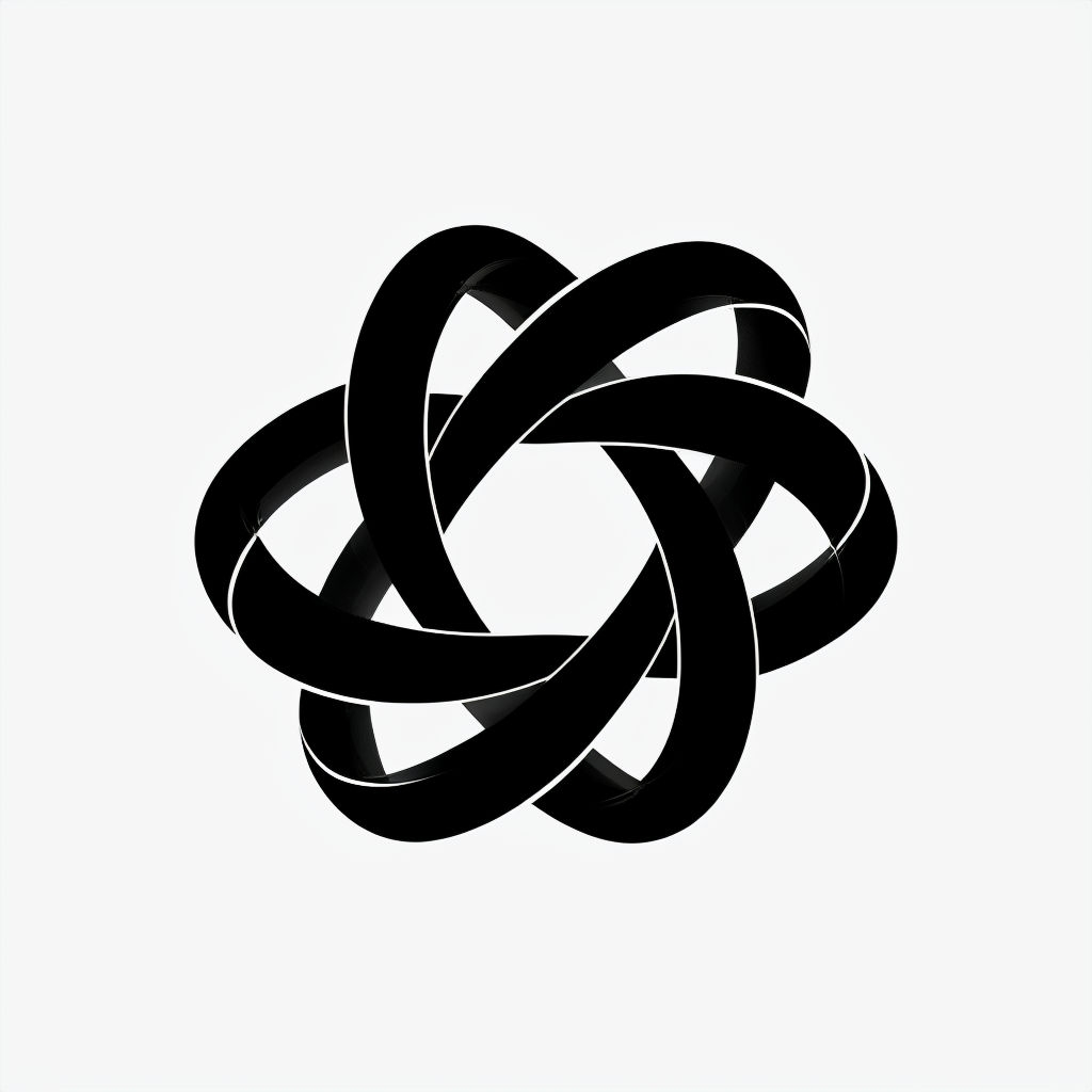 Modern Minimalist Black Abstract Loop Logo
