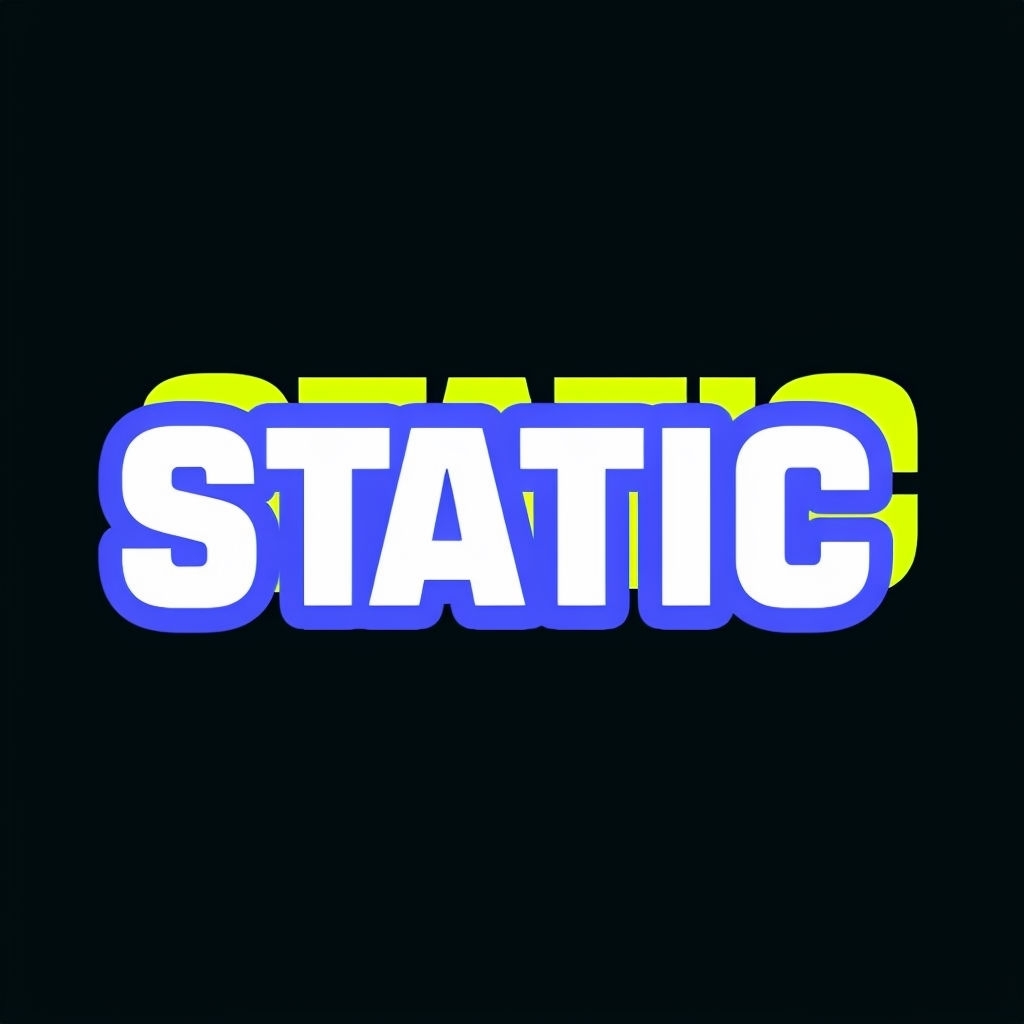 Bold Static Text with Interference Effect T-Shirt