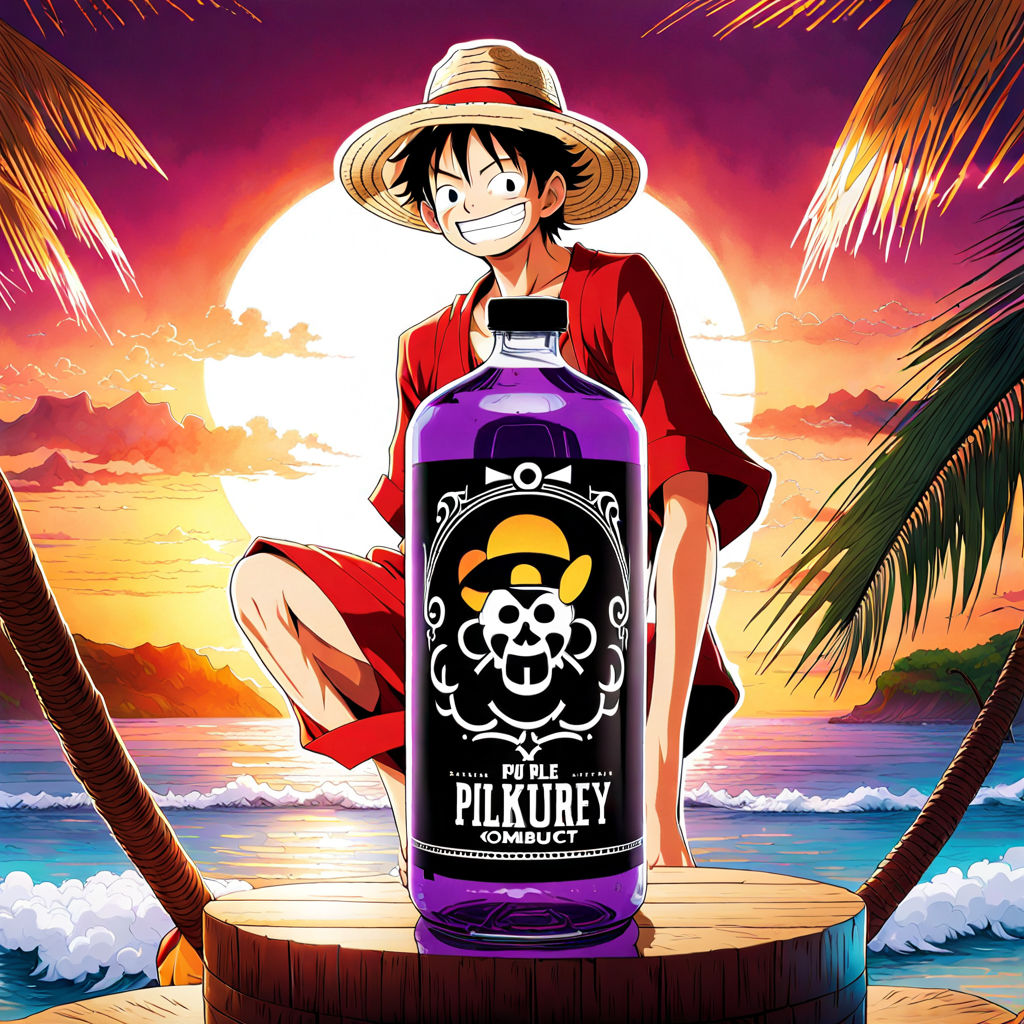 Monkey D. Luffy donning a straw hat as featured in One Piece by Peter ...