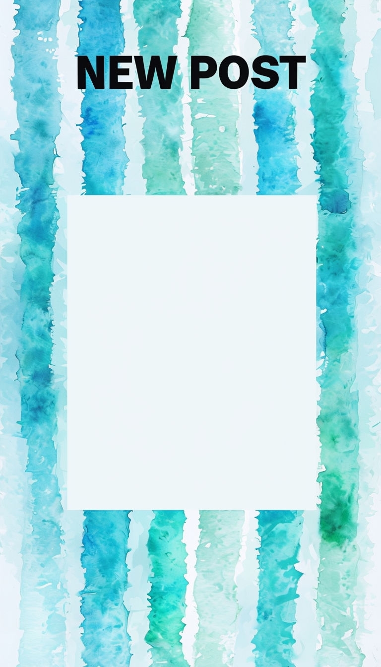 Modern Minimalist Watercolor Stripes New Post Graphic Social Media Post