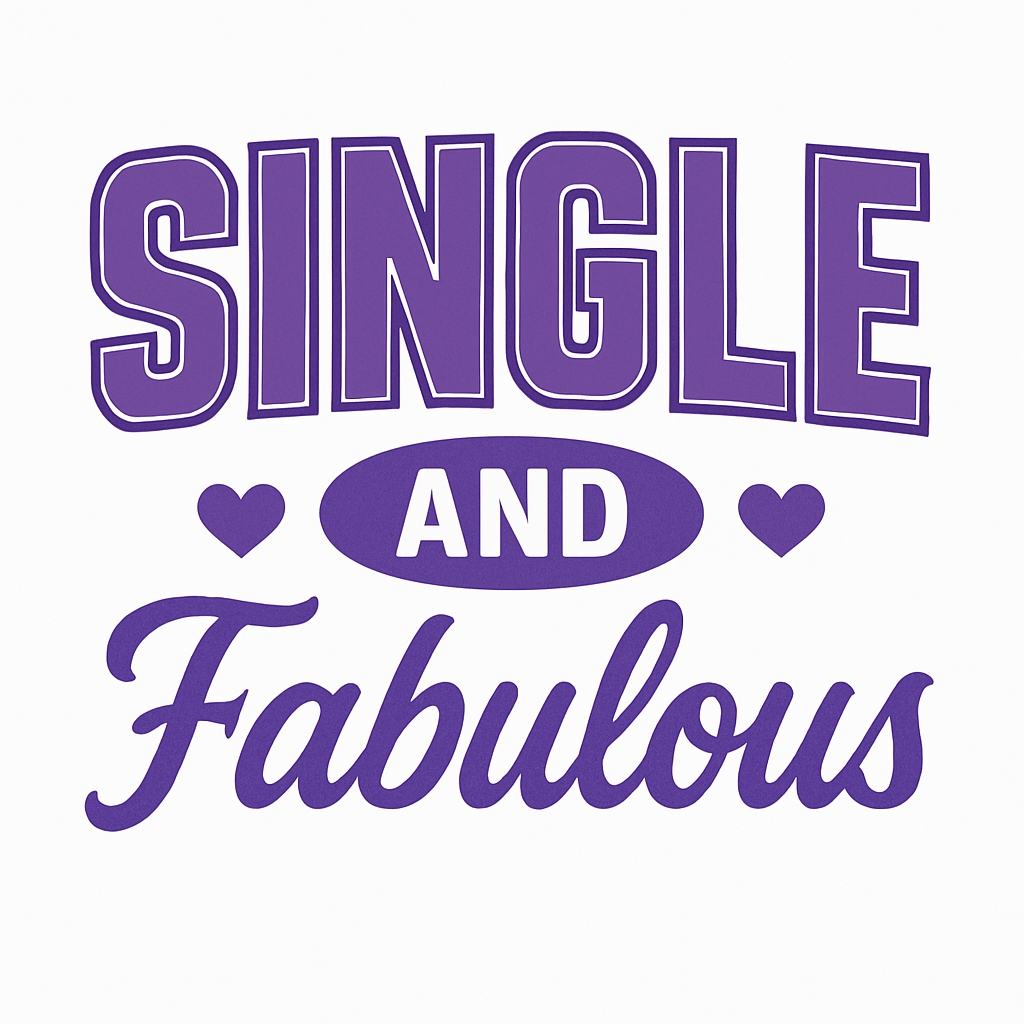 Single and Fabulous Bold Purple Text Design Sticker