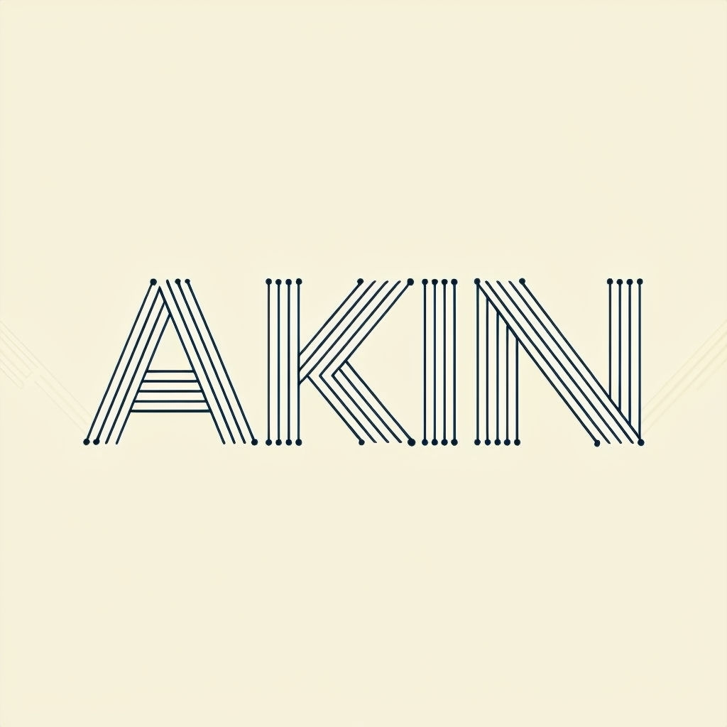 Modern Minimalist AKIN Logo on Light Beige Background