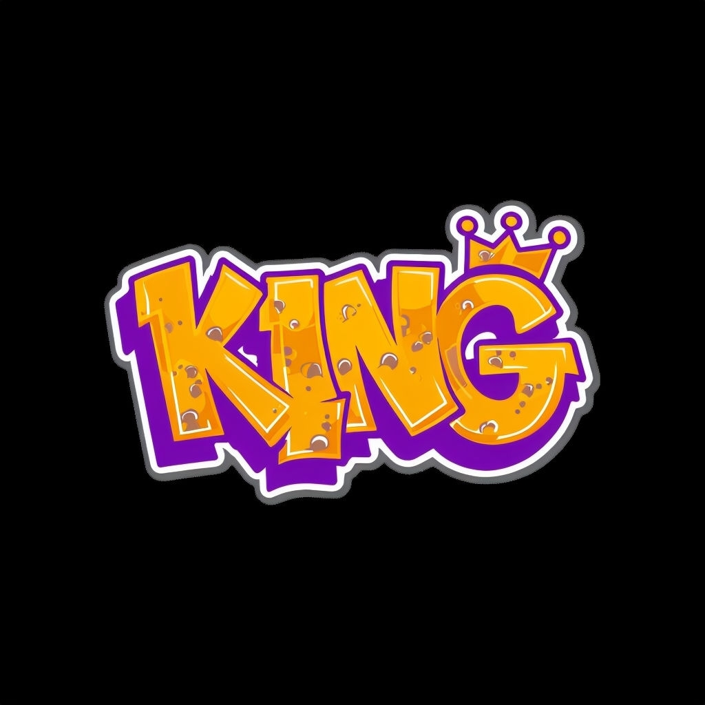 Vibrant Graffiti KING Text with Crown Illustration T-Shirt