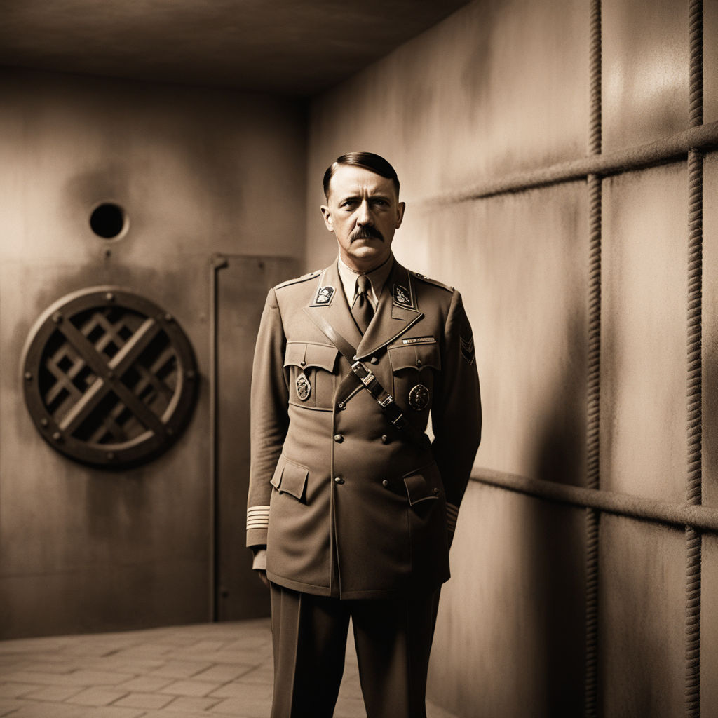 Adolf Hitler posing in front of a gas chamber by A A A - Playground