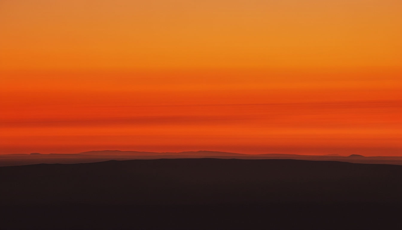 Serene Minimalist Mountain Sunset Landscape Virtual Background