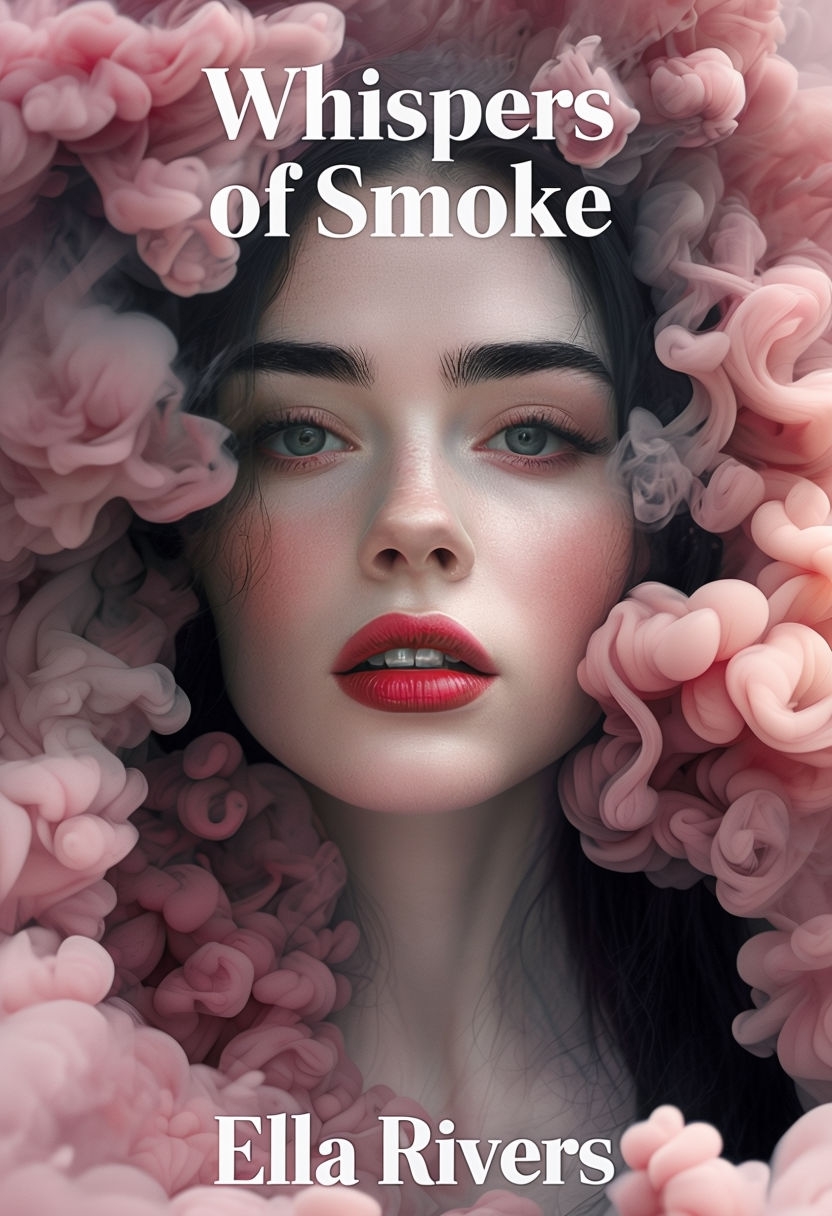 Whispers of Smoke Enigmatic Portrait Cover Featuring Ella Rivers EBook Cover