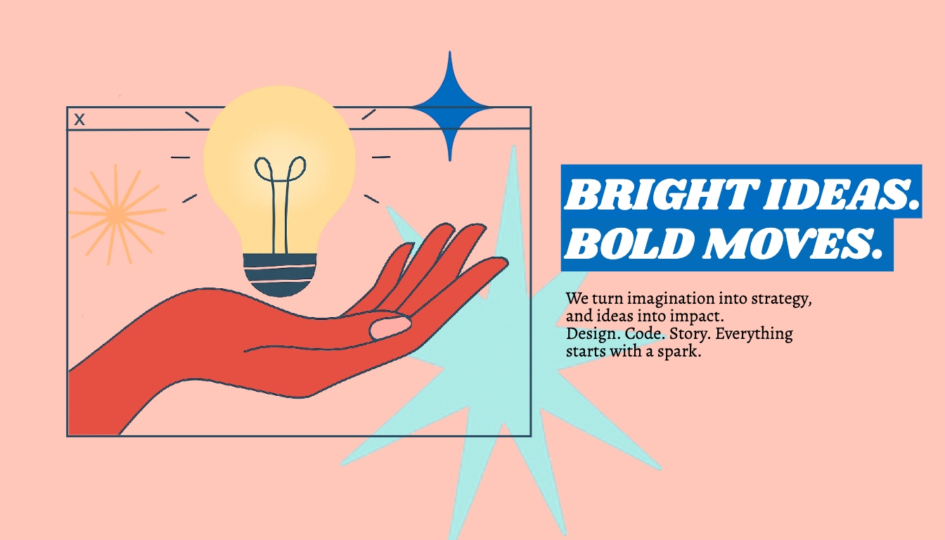 Bright Ideas Bold Moves Minimalist Banner Design Illustration