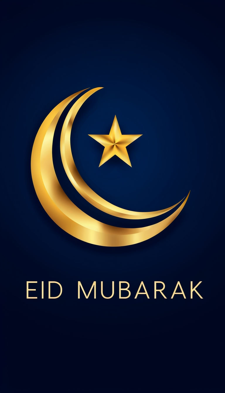 Elegant Eid al-Adha Celebration Graphic with Crescent Moon Poster